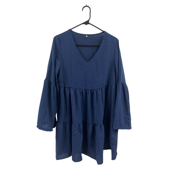 Shein M Blue Ruffle Babydoll Dress - Picture 1 of 4